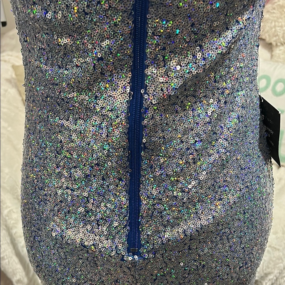 Charlotte Russe Strapless Silver Sequin Cocktail Dress – Bodycon Party Dress – S - Picture 5 of 7